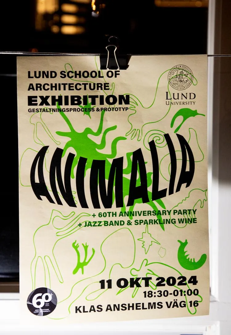 Poster for the Animalia Exhibition. Photo. 