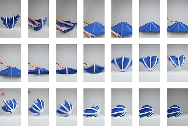 Collage of 4D-Printing Architectural Textiles. Photo.