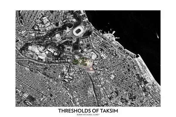 Map over a city. Photo. 