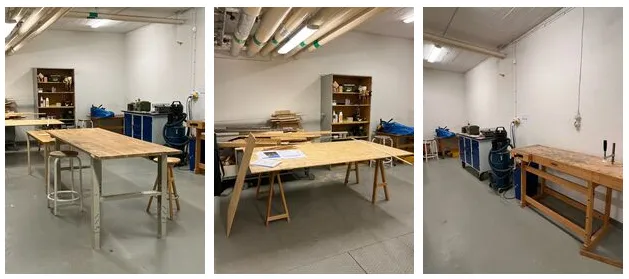 Three images from The model workshop. Photo.